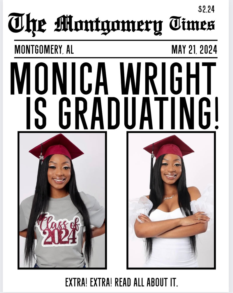 Graduation Newspaper Announcement -Digital Download