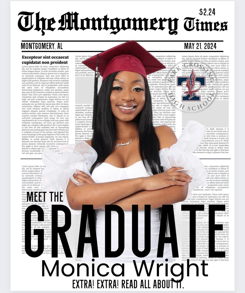 Graduation Newspaper Announcement -Digital Download